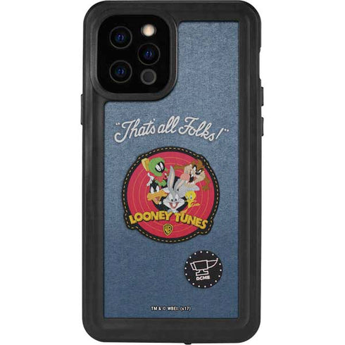 Looney Tunes Thats All Folks Patch iPhone 12 Pro Waterproof Case
