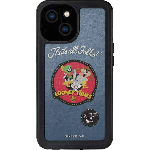 Looney Tunes Thats All Folks Patch iPhone 13 Mini Waterproof Case