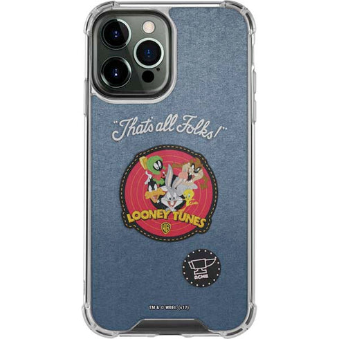 Looney Tunes Thats All Folks Patch iPhone 13 Pro Max Clear Case