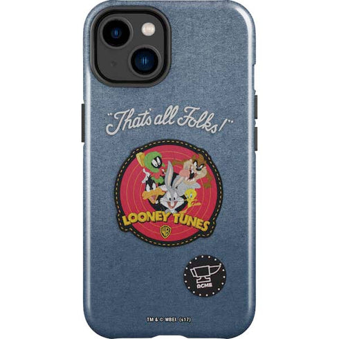 Looney Tunes Thats All Folks Patch iPhone 15 Plus Impact Case