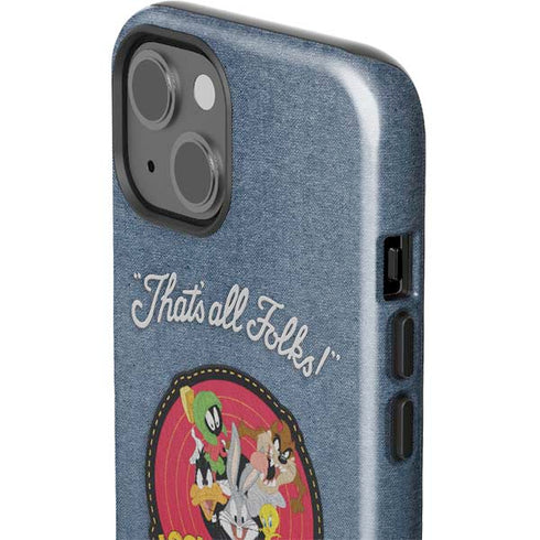 Looney Tunes Thats All Folks Patch iPhone 15 Plus Impact Case
