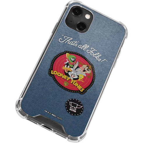 Looney Tunes Thats All Folks Patch iPhone 14 Plus Clear Case