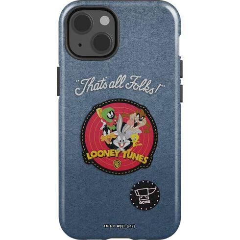 Looney Tunes Thats All Folks Patch iPhone 14 Impact Case