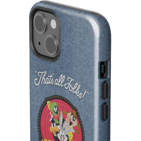 Looney Tunes Thats All Folks Patch iPhone 14 Impact Case
