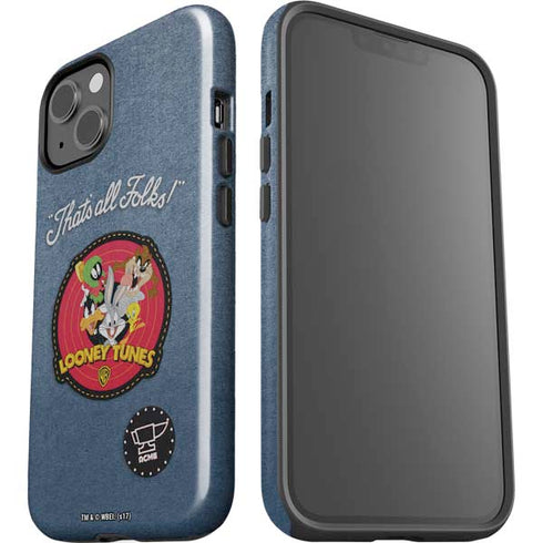 Looney Tunes Thats All Folks Patch iPhone 15 Impact Case