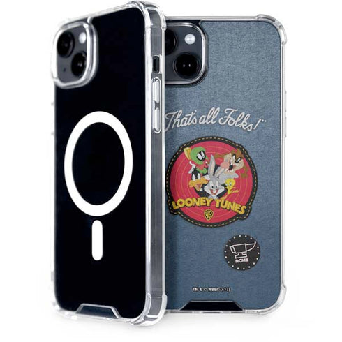 Looney Tunes Thats All Folks Patch iPhone 15 Plus MagSafe Case