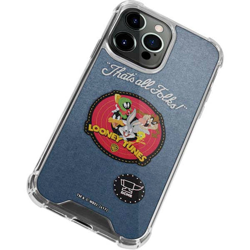 Looney Tunes Thats All Folks Patch iPhone 15 Pro Clear Case