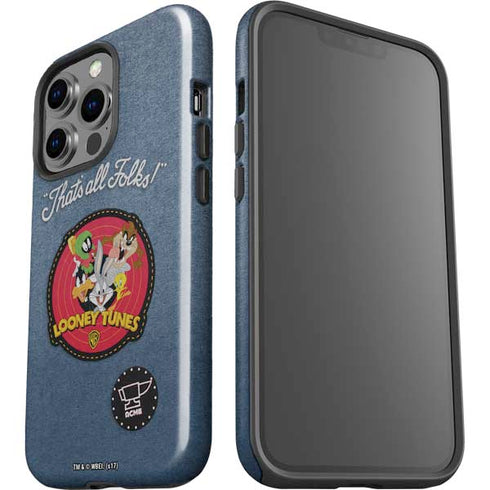 Looney Tunes Thats All Folks Patch iPhone 14 Pro Impact Case