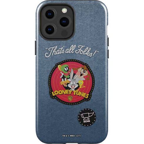 Looney Tunes Thats All Folks Patch iPhone 15 Pro Max Impact Case