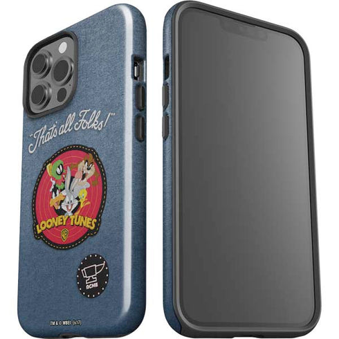 Looney Tunes Thats All Folks Patch iPhone 15 Pro Max Impact Case