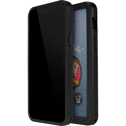 Looney Tunes Thats All Folks Patch iPhone 14 Pro Waterproof Case
