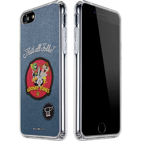 Looney Tunes Thats All Folks Patch iPhone SE (2nd & 3rd Gen) Clear Case