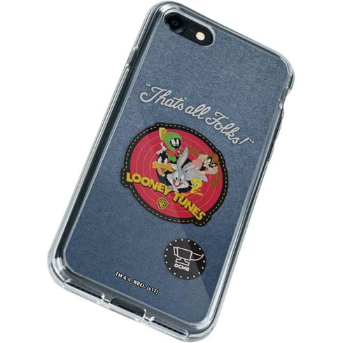 Looney Tunes Thats All Folks Patch iPhone SE (2nd & 3rd Gen) Clear Case