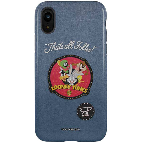 Looney Tunes Thats All Folks Patch iPhone XR Pro Case