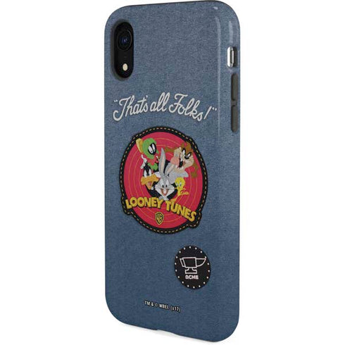 Looney Tunes Thats All Folks Patch iPhone XR Pro Case