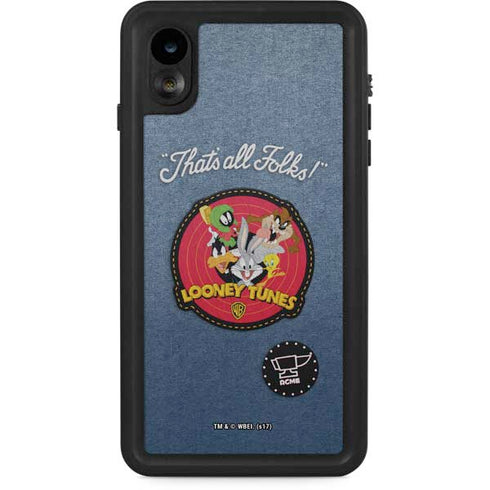 Looney Tunes Thats All Folks Patch iPhone XR Waterproof Case
