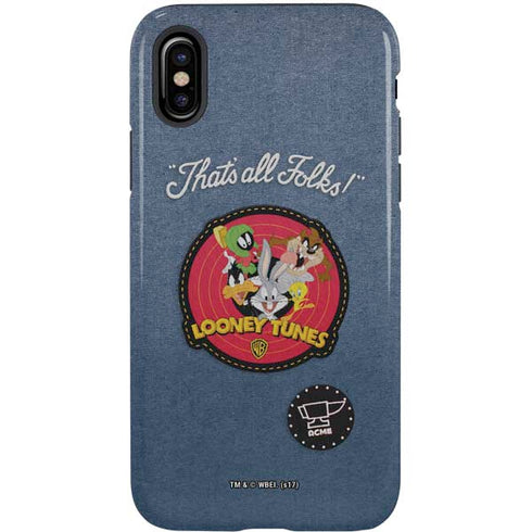 Looney Tunes Thats All Folks Patch iPhone XS Pro Case