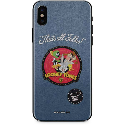 Looney Tunes Thats All Folks Patch iPhone XS Skin