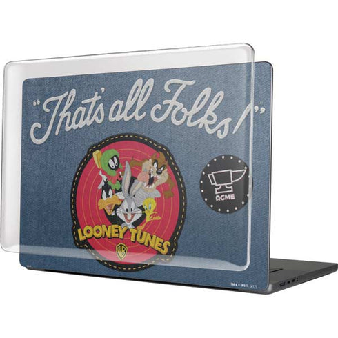 Looney Tunes Thats All Folks Patch MacBook Pro 16in (2021-25) Case plus Skin