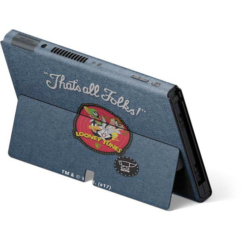 Looney Tunes Thats All Folks Patch Nintendo Switch OLED (2021) Skin