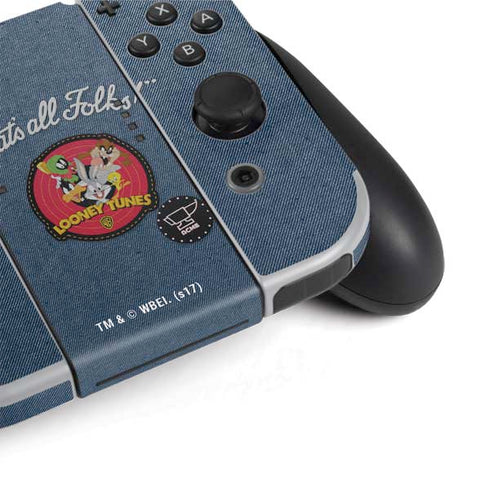 Looney Tunes Thats All Folks Patch Nintendo Switch OLED (2021) Skin