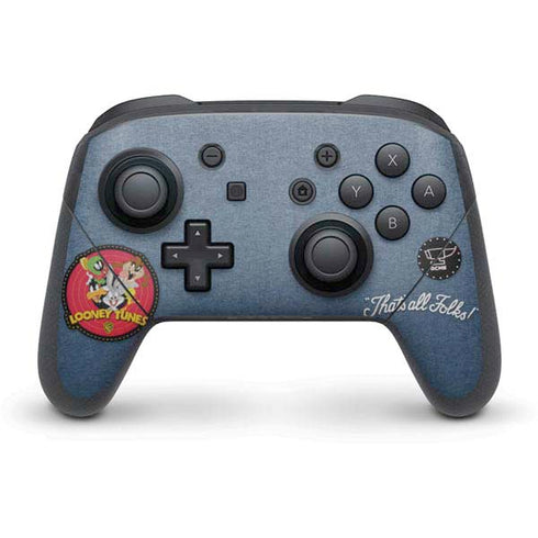 Looney Tunes Thats All Folks Patch Nintendo Switch Pro Controller Skin