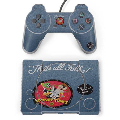 Looney Tunes Thats All Folks Patch PlayStation Classic Bundle Skin