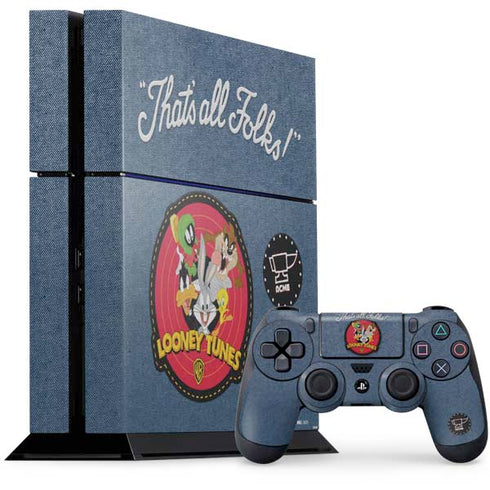 Looney Tunes Thats All Folks Patch PS4 Console and Controller Bundle Skin