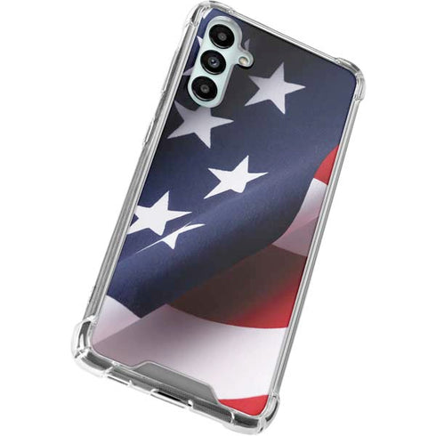 The American Flag Galaxy A14 5G Clear Case