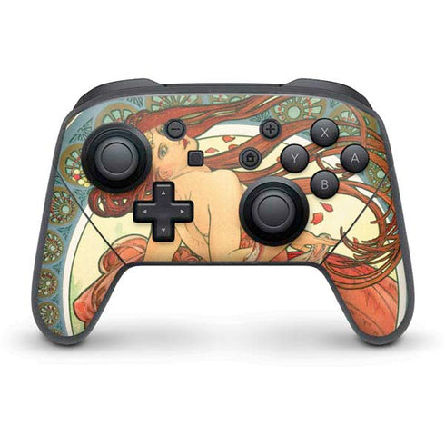 Alphonse Mucha The Arts, Dance Nintendo Switch Pro Controller Skin