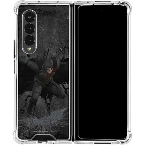 DC Comics Batman The Dark Knight Action pose Galaxy Z Fold4 5G Clear Case