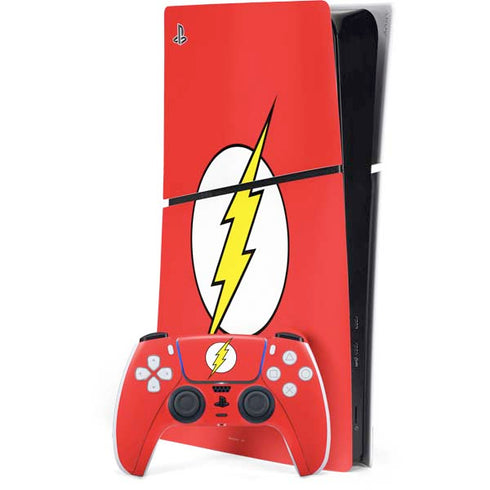 DC Comics The Flash Original Emblem PS5 Slim Digital Edition Console Skin