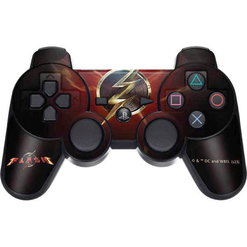 DC Comics The Flash Movie: Logo Poster PS3 Dual Shock wireless controller Skin