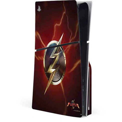 DC Comics The Flash Movie: Logo Poster PS5 Slim Disk Console Skin