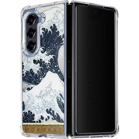 The Great Wave off Kanagawa by Hokusai Galaxy Z Fold5 5G Clear Case