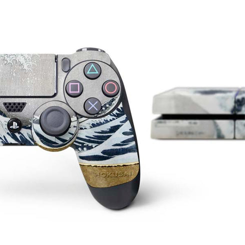Hokusai The Great Wave off Kanagawa PS4 Console and Controller Bundle Skin