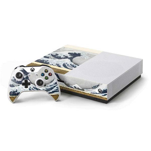 Hokusai The Great Wave off Kanagawa Xbox One S Console and Controller Bundle Skin