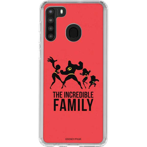 Disney The Incredibles Family Sillhouette Galaxy A21 Clear Case