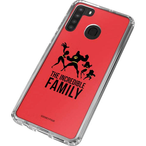 Disney The Incredibles Family Sillhouette Galaxy A21 Clear Case