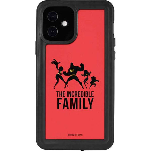Disney The Incredibles Family Sillhouette iPhone 12 Waterproof Case