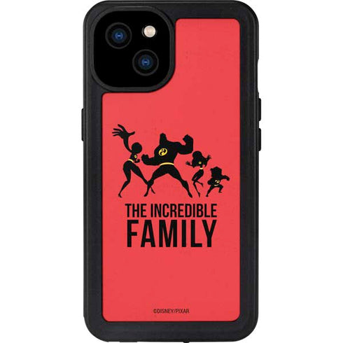 Disney The Incredibles Family Sillhouette iPhone 15 Plus Waterproof Case
