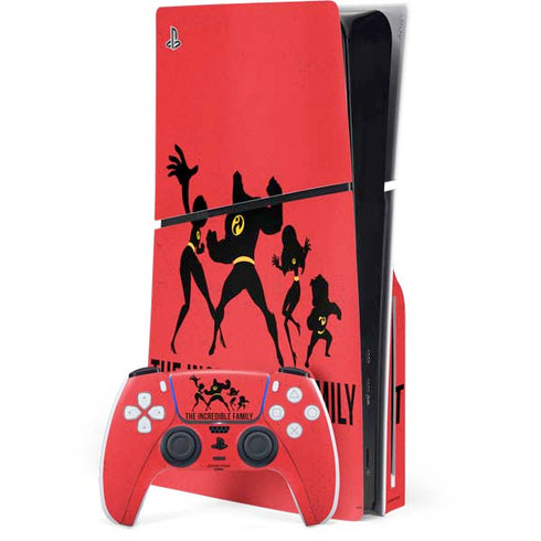 Disney The Incredibles Family Sillhouette PS5 Slim Disk Bundle Skin