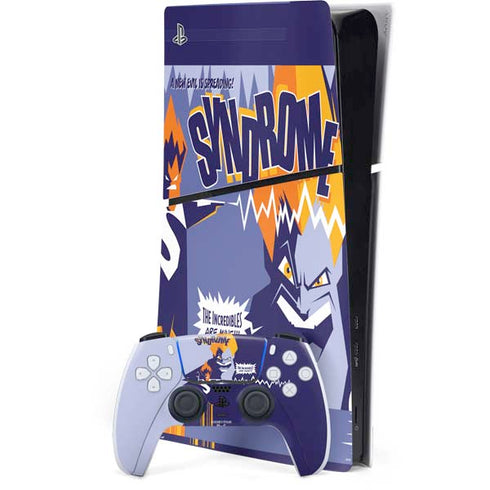 Disney The Incredibles Syndrome Art PS5 Slim Digital Edition Console Skin