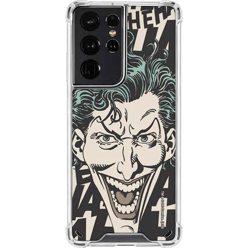 DC Comics The Joker Vintage Laughing Galaxy S21 Ultra 5G Clear Case