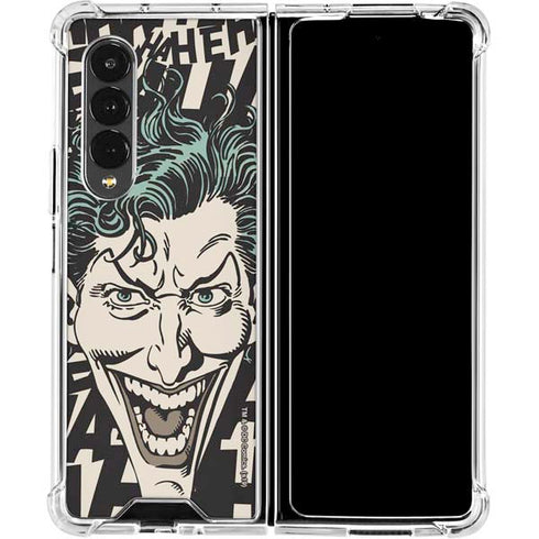 DC Comics The Joker Vintage Laughing Galaxy Z Fold4 5G Clear Case