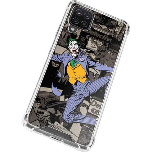 DC Comics The Joker Vintage Action pose pattern Galaxy A12 Clear Case