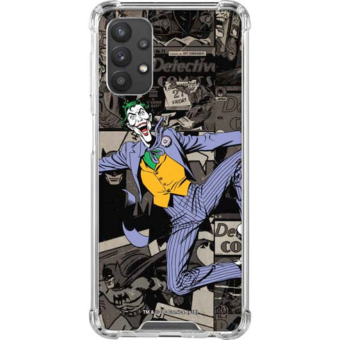 DC Comics The Joker Vintage Action pose pattern Galaxy A32 5G Clear Case