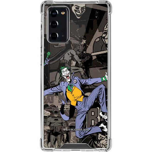 DC Comics The Joker Vintage Action pose pattern Galaxy Note20 5G Clear Case