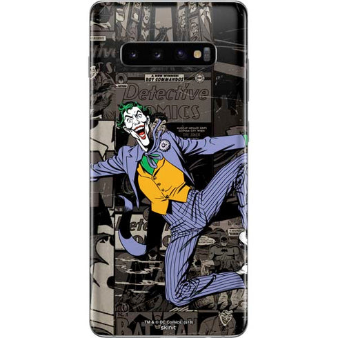 DC Comics The Joker Vintage Action pose pattern Galaxy S10 Plus Skin