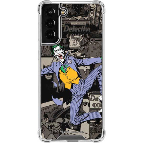 DC Comics The Joker Vintage Action pose pattern Galaxy S21 FE Clear Case